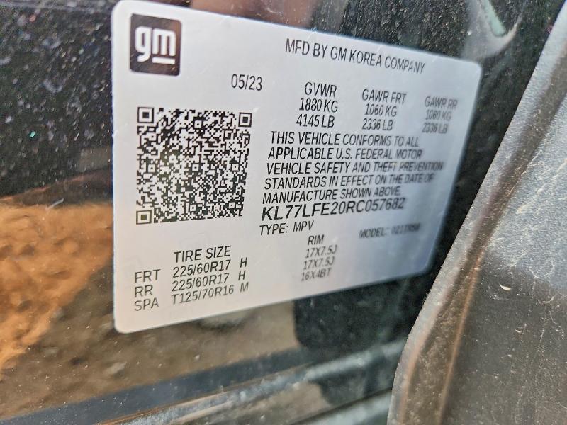 2024 Chevrolet Trax მანქანა იყიდება აუქციონზე, vin: KL77LFE20RC057682, აუქციონის ნომერი: 60174836