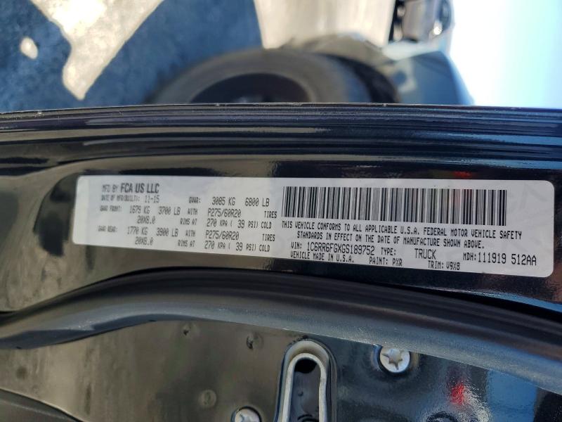 2016 Ram 1500 მანქანა იყიდება აუქციონზე, vin: 1C6RR6FGXGS189752, აუქციონის ნომერი: 63224946