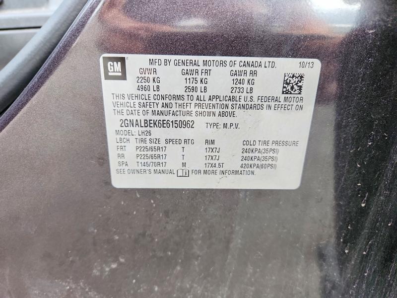 Продажа на аукционе авто 2014 Chevrolet Equinox, vin: 2GNALBEK6E6150962, номер лота: 63253206
