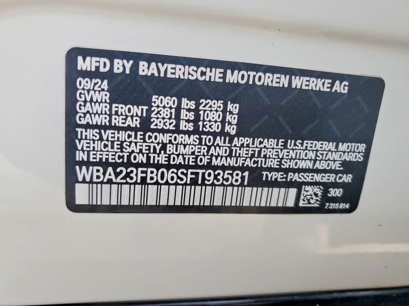 Aukcja sprzedaży 2025 Bmw 430i, vin: WBA23FB06SFT93581, numer aukcji: 61722566
