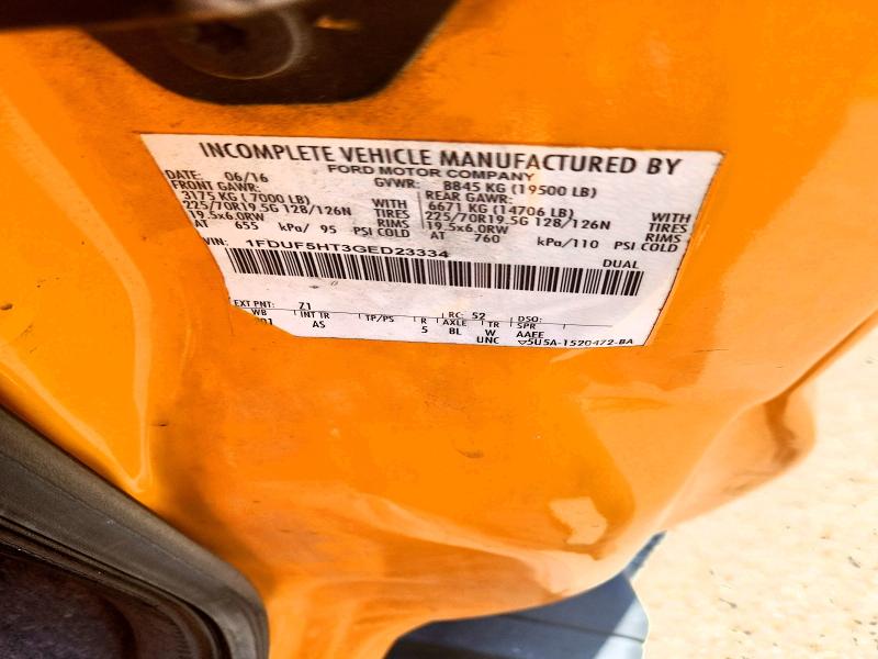 62891446 :رقم المزاد ، 1FDUF5HT3GED23334 vin ، 2016 Ford F550 مزاد بيع