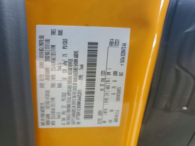 Продаж на аукціоні авто 2021 Ford Transit, vin: 1FTBR1C86MKA45251, номер лоту: 59593046