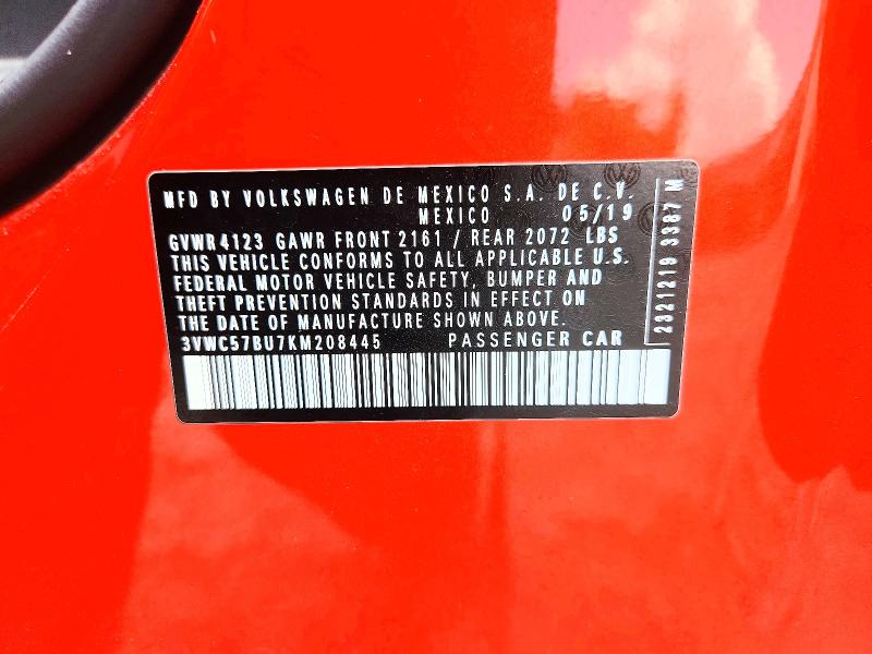 Aukcja sprzedaży 2019 Volkswagen Jetta, vin: 3VWC57BU7KM208445, numer aukcji: 60424856