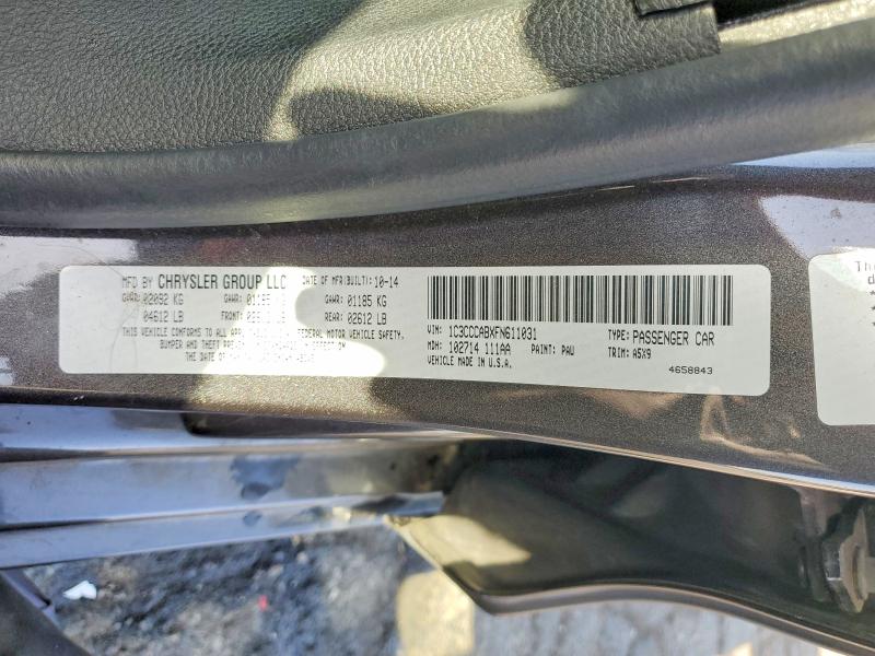 Aukcja sprzedaży 2015 Chrysler 200, vin: 1C3CCCABXFN611031, numer aukcji: 61392566