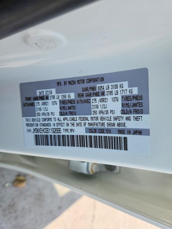 Aukcja sprzedaży 2025 Mazda Cx-90, vin: JM3KKEHC9S1192666, numer aukcji: 60667916