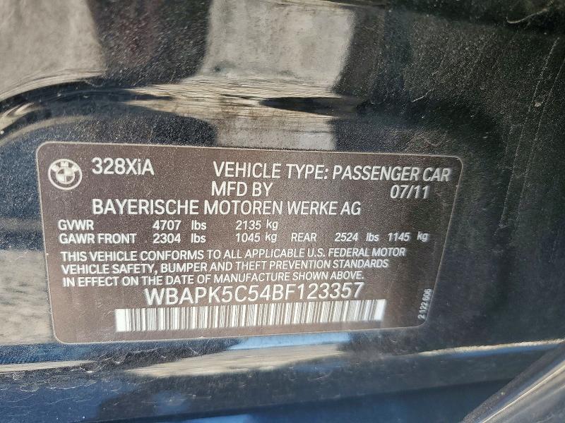 Aukcja sprzedaży 2011 Bmw 328, vin: WBAPK5C54BF123357, numer aukcji: 60650736