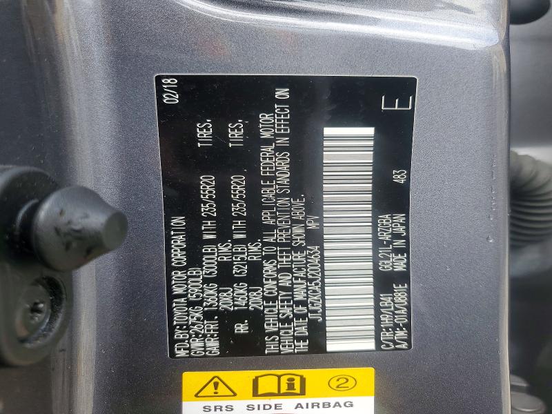 Aukcja sprzedaży 2018 Lexus Rx, vin: JTJGZKCA5J2004634, numer aukcji: 62716606