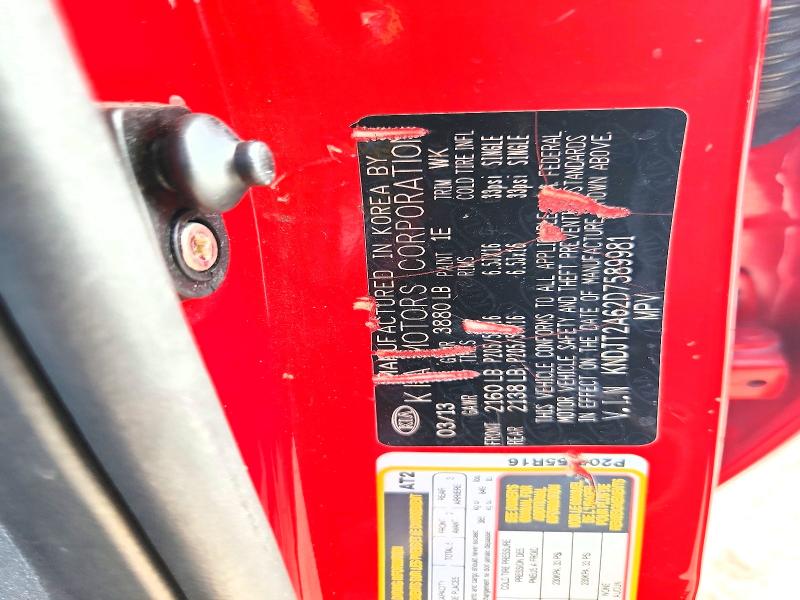 59870566 :رقم المزاد ، KNDJT2A62D7589981 vin ، 2013 Kia Soul مزاد بيع