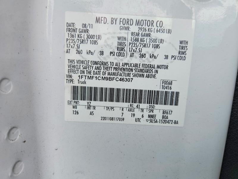 61916706 :رقم المزاد ، 1FTMF1CM9BFC46307 vin ، 2011 Ford F150 مزاد بيع