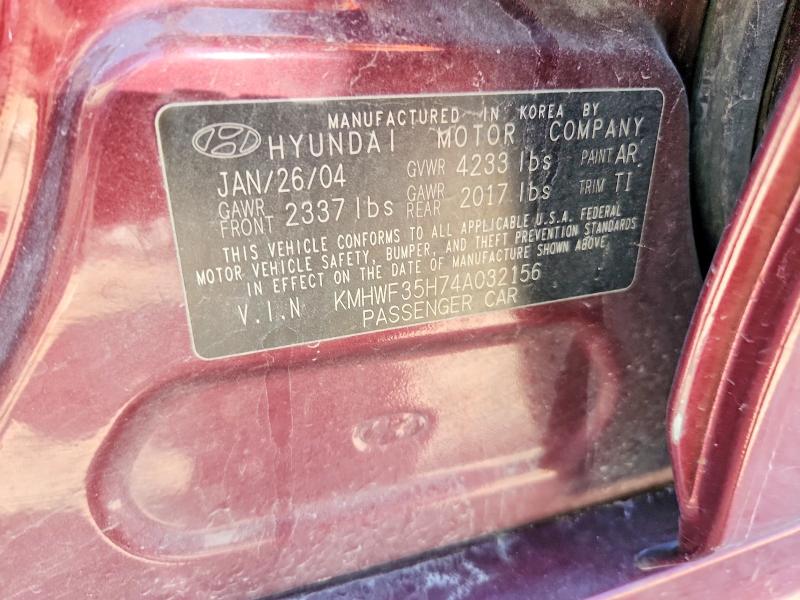 60452146 :رقم المزاد ، KMHWF35H74A032156 vin ، 2004 Hyundai Sonata مزاد بيع