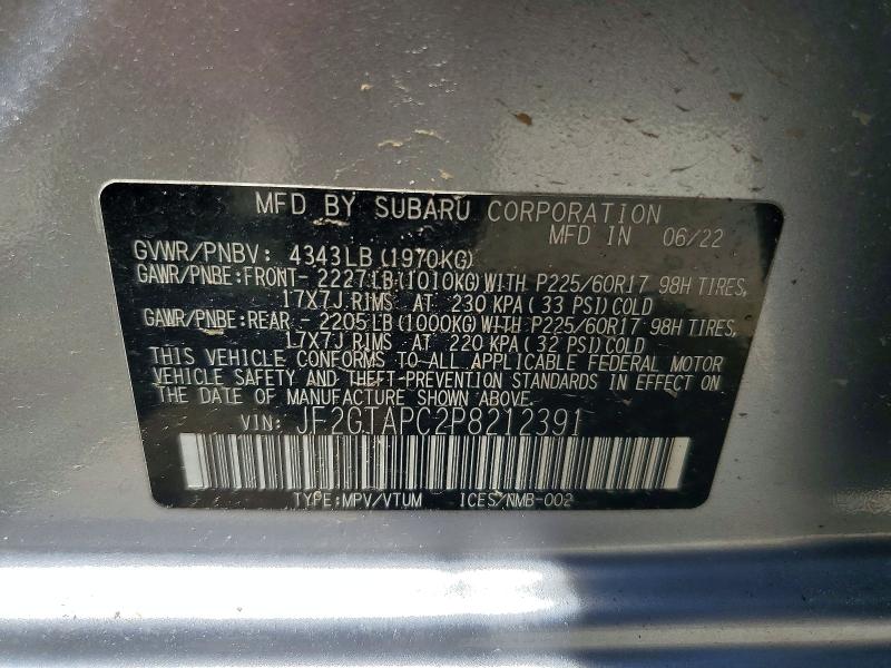 Aukcja sprzedaży 2023 Subaru Crosstrek, vin: JF2GTAPC2P8212391, numer aukcji: 62061226