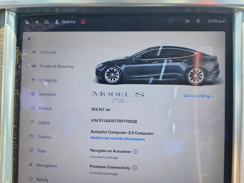 Продаж на аукціоні авто 2016 Tesla Model S, vin: 5YJSA1E17GF170526, номер лоту: 61187016