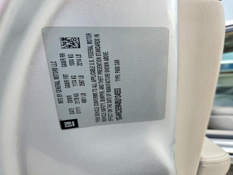 2011 Buick Lucerne მანქანა იყიდება აუქციონზე, vin: 1G4HC5EM4BU134553, აუქციონის ნომერი: 85965345