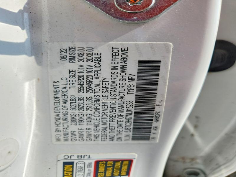 2022 Acura Rdx მანქანა იყიდება აუქციონზე, vin: 5J8TC2H67NL015238, აუქციონის ნომერი: 60939276