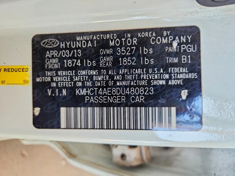 59713506 :رقم المزاد ، KMHCT4AE8DU480823 vin ، 2013 Hyundai Accent مزاد بيع