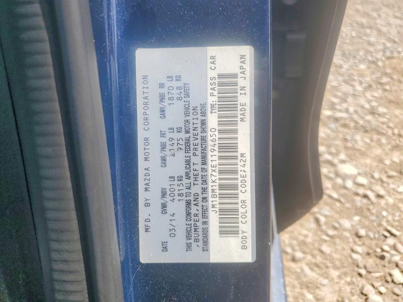 2014 Mazda 3 მანქანა იყიდება აუქციონზე, vin: JM1BM1K7XE1194650, აუქციონის ნომერი: 57374416