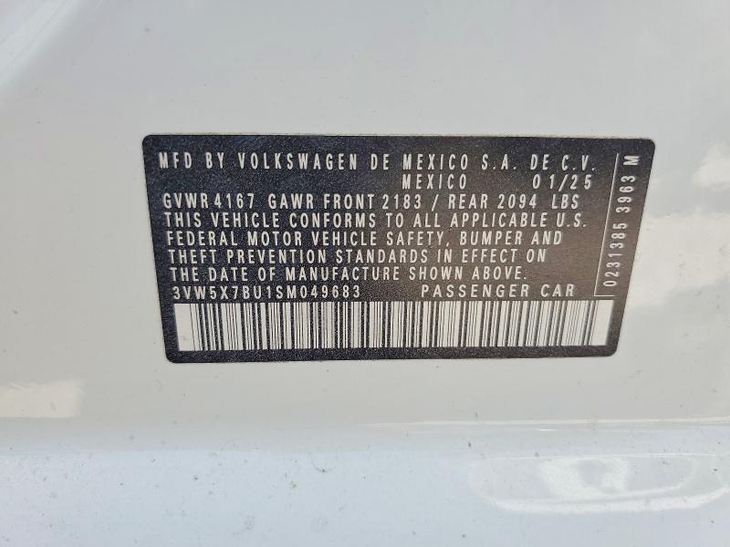 Продаж на аукціоні авто 2025 Volkswagen Jetta, vin: 3VW5X7BU1SM049683, номер лоту: 61811016