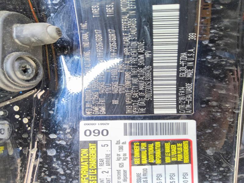2020 Toyota Sienna მანქანა იყიდება აუქციონზე, vin: 5TDZZ3DC5LS086426, აუქციონის ნომერი: 60200896