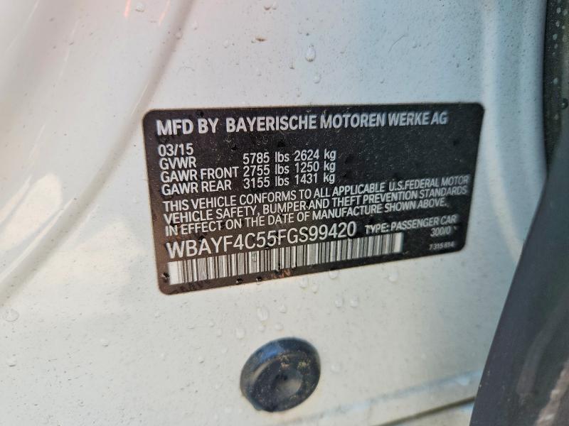 Aukcja sprzedaży 2015 Bmw 740, vin: WBAYF4C55FGS99420, numer aukcji: 59396376