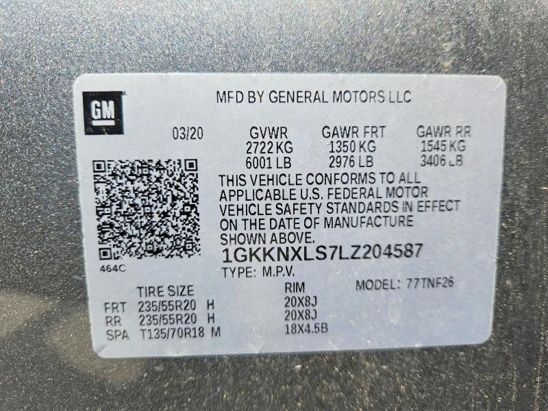 Продаж на аукціоні авто 2020 Gmc Acadia, vin: 1GKKNXLS7LZ204587, номер лоту: 63184416