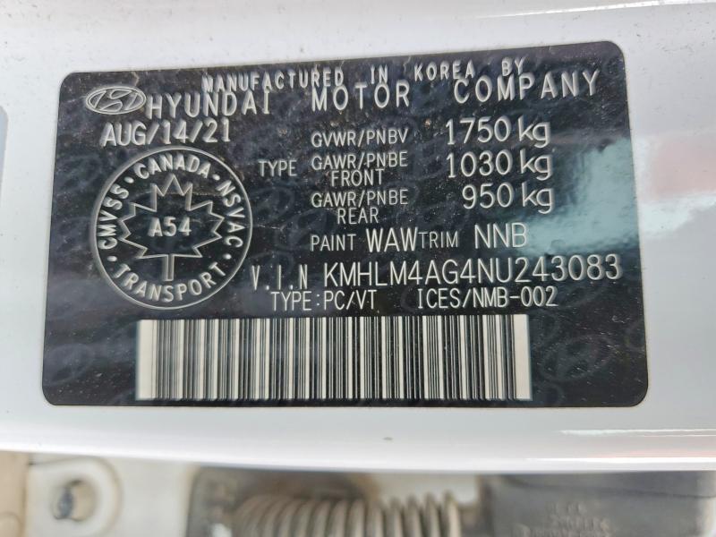 Aukcja sprzedaży 2022 Hyundai Elantra, vin: KMHLM4AG4NU243083, numer aukcji: 59674886