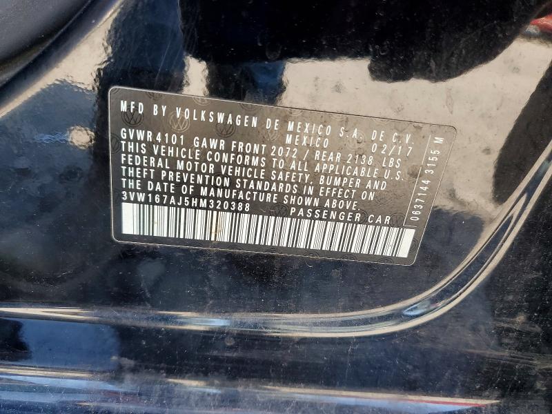 Aukcja sprzedaży 2017 Volkswagen Jetta, vin: 3VW167AJ5HM320388, numer aukcji: 60959476