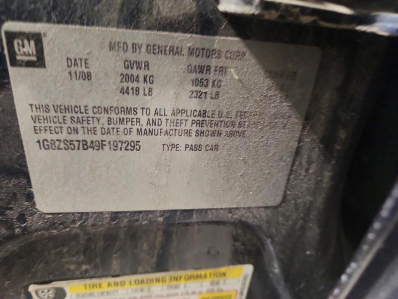 Продаж на аукціоні авто 2009 Saturn Aura, vin: 1G8ZS57B49F197295, номер лоту: 62310526
