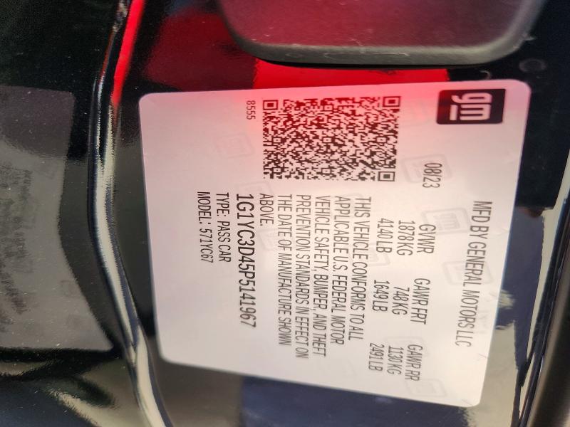 Продаж на аукціоні авто 2023 Chevrolet Corvette, vin: 1G1YC3D45P5141967, номер лоту: 63217126