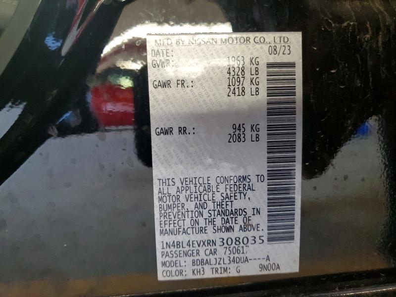 Продажа на аукционе авто 2024 Nissan Altima, vin: 1N4BL4EVXRN308035, номер лота: 59612876