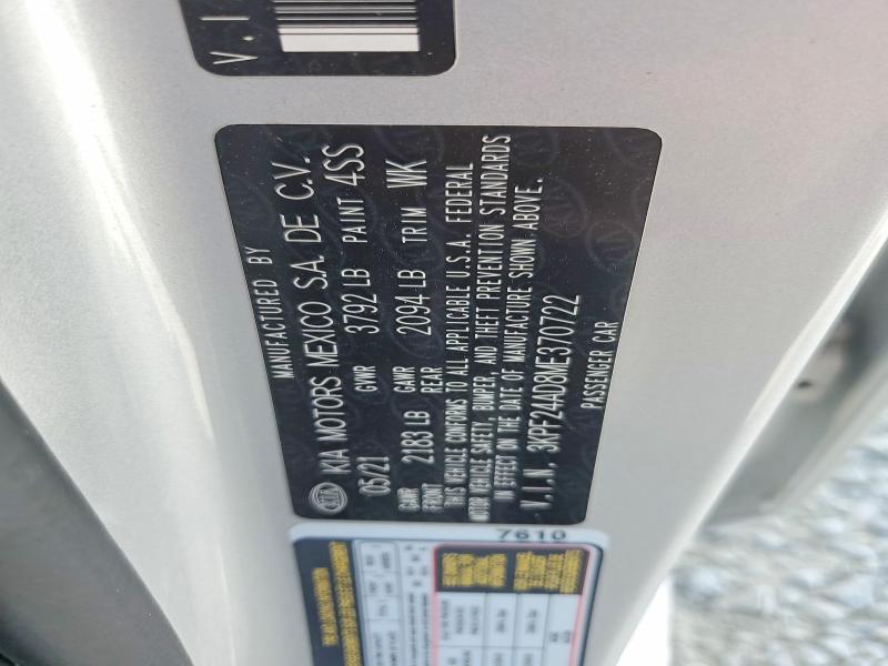 Aukcja sprzedaży 2021 Kia Forte, vin: 3KPF24AD8ME370722, numer aukcji: 62013086