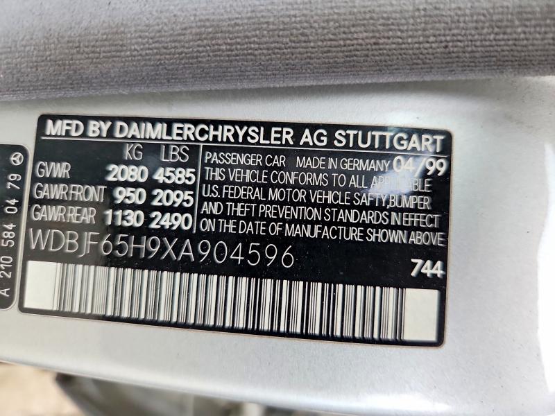 Продаж на аукціоні авто 1999 Mercedes-benz E, vin: WDBJF65H9XA904596, номер лоту: 61887096