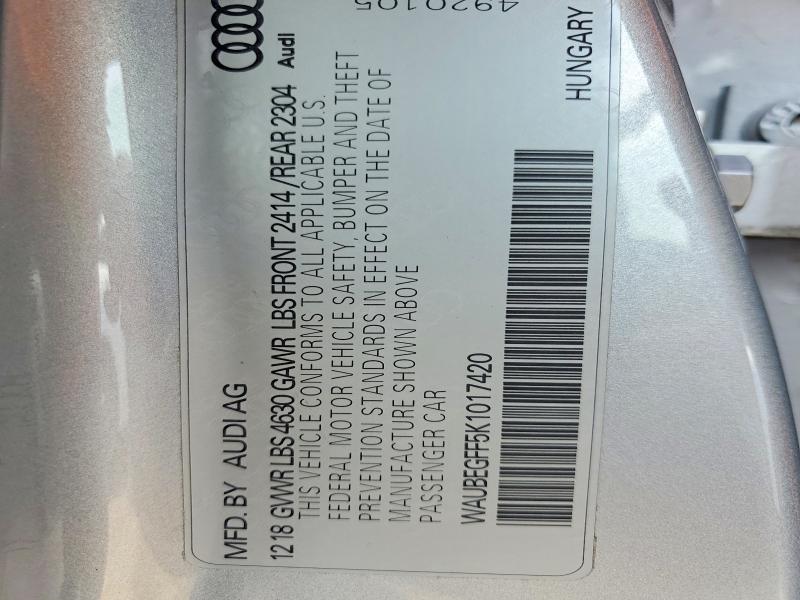 2019 Audi A3 მანქანა იყიდება აუქციონზე, vin: WAUBEGFF5K1017420, აუქციონის ნომერი: 61412946