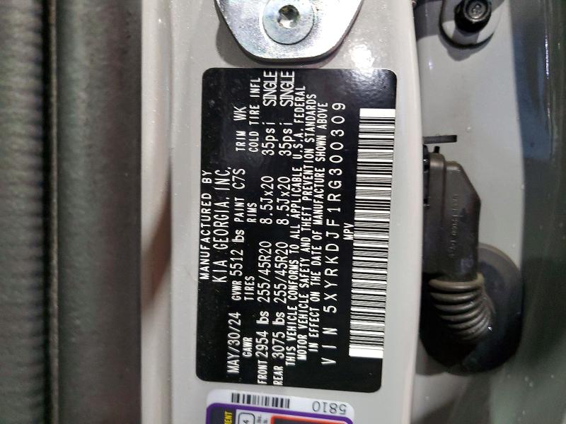 Aukcja sprzedaży 2024 Kia Sorento, vin: 5XYRKDJF1RG300309, numer aukcji: 57893106
