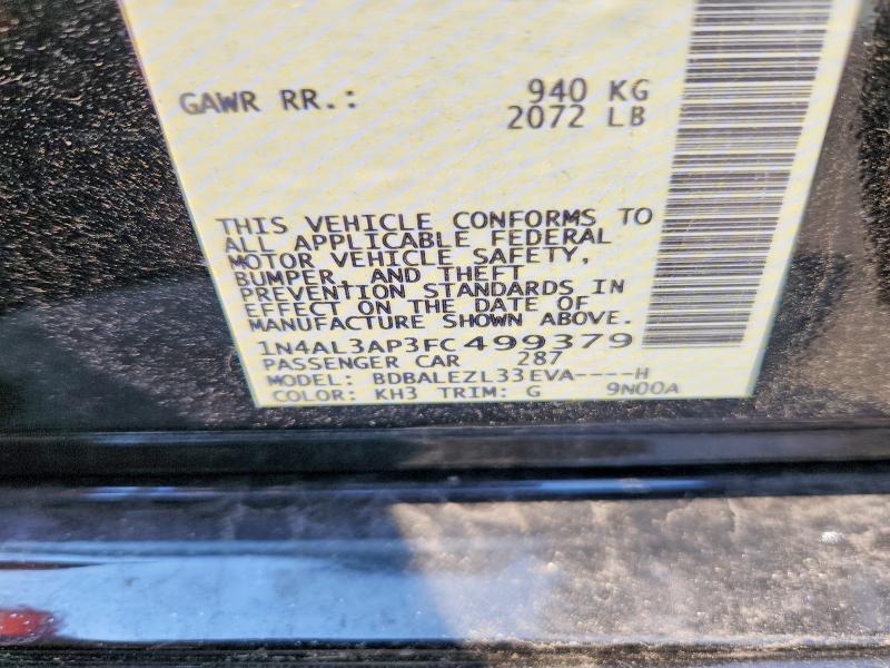 2015 Nissan Altima მანქანა იყიდება აუქციონზე, vin: 1N4AL3AP3FC499379, აუქციონის ნომერი: 61677586