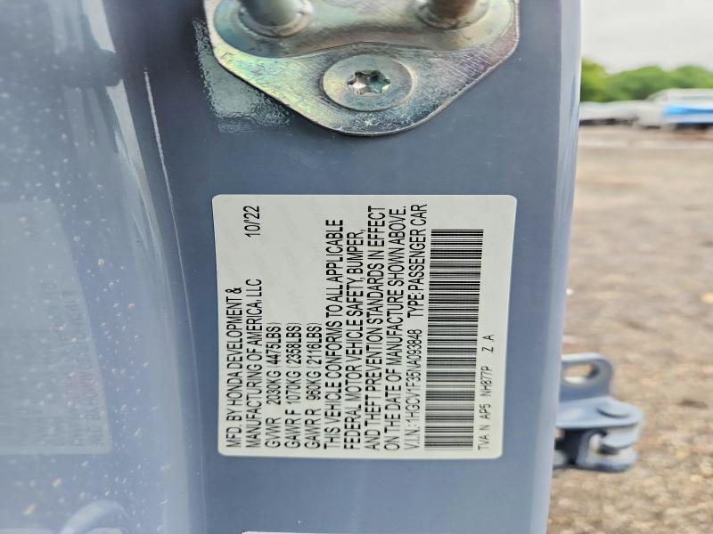 Продажа на аукционе авто 2022 Honda Accord, vin: 1HGCV1F35NA093848, номер лота: 59830666