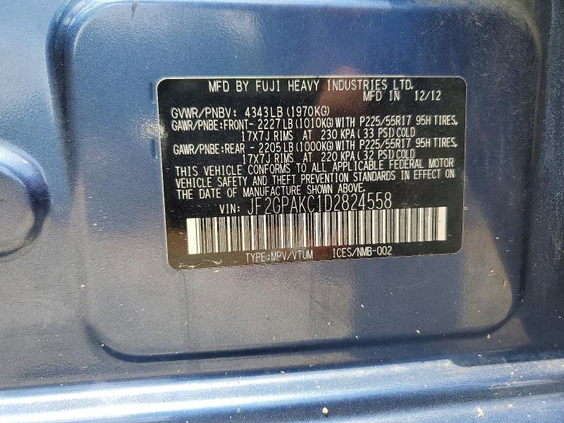 Продажа на аукционе авто 2013 Subaru Xv Crosstrek, vin: JF2GPAKC1D2824558, номер лота: 59644066