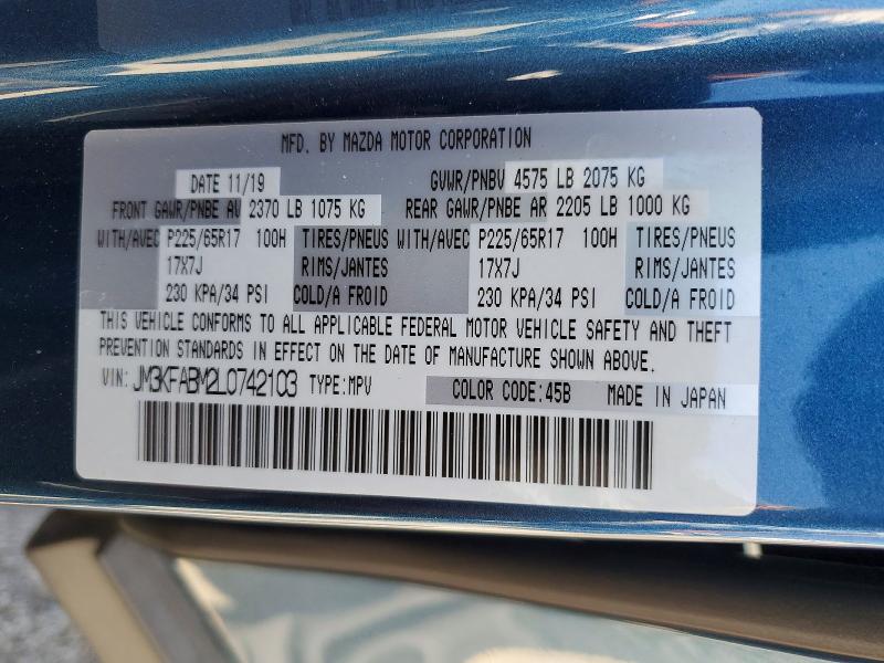 Продаж на аукціоні авто 2020 Mazda Cx-5, vin: JM3KFABM2L0742103, номер лоту: 59877336