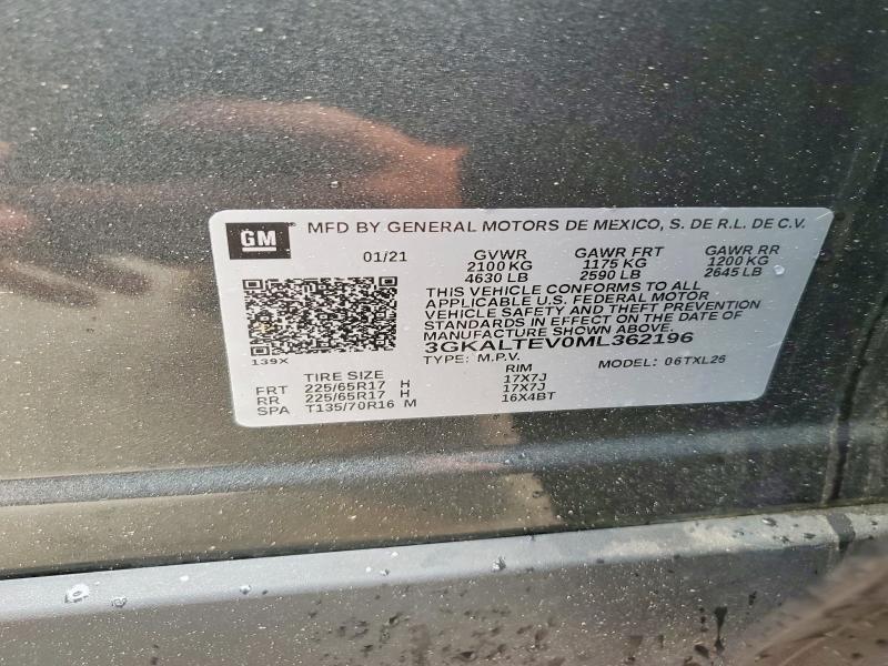60841816 :رقم المزاد ، 3GKALTEV0ML362196 vin ، 2021 Gmc Terrain مزاد بيع