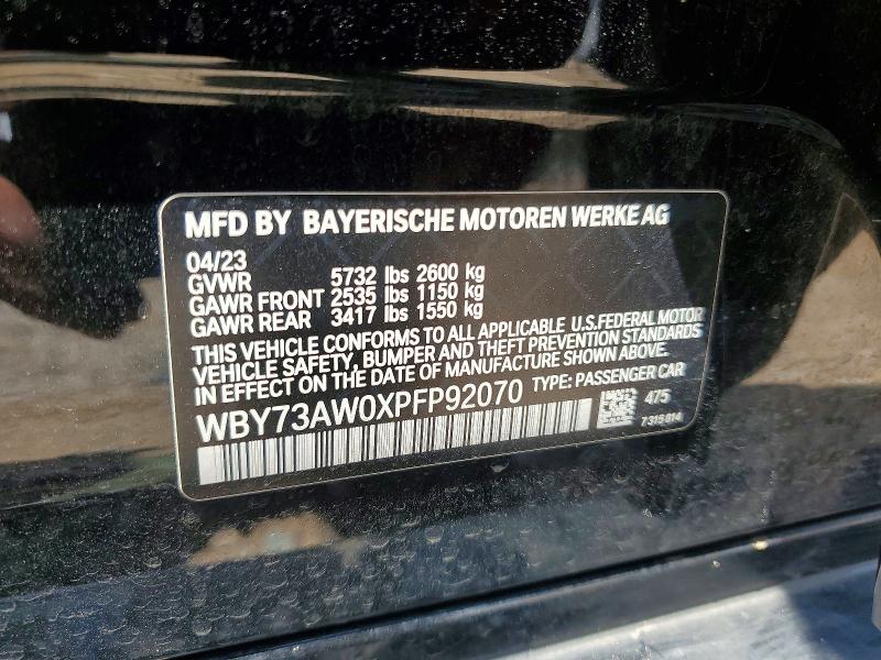 Продажа на аукционе авто 2023 Bmw I4, vin: WBY73AW0XPFP92070, номер лота: 60076586