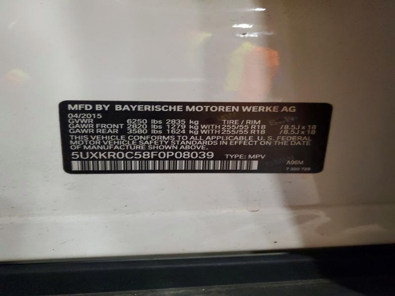 Aukcja sprzedaży 2015 Bmw X5, vin: 5UXKR0C58F0P08039, numer aukcji: 62256456