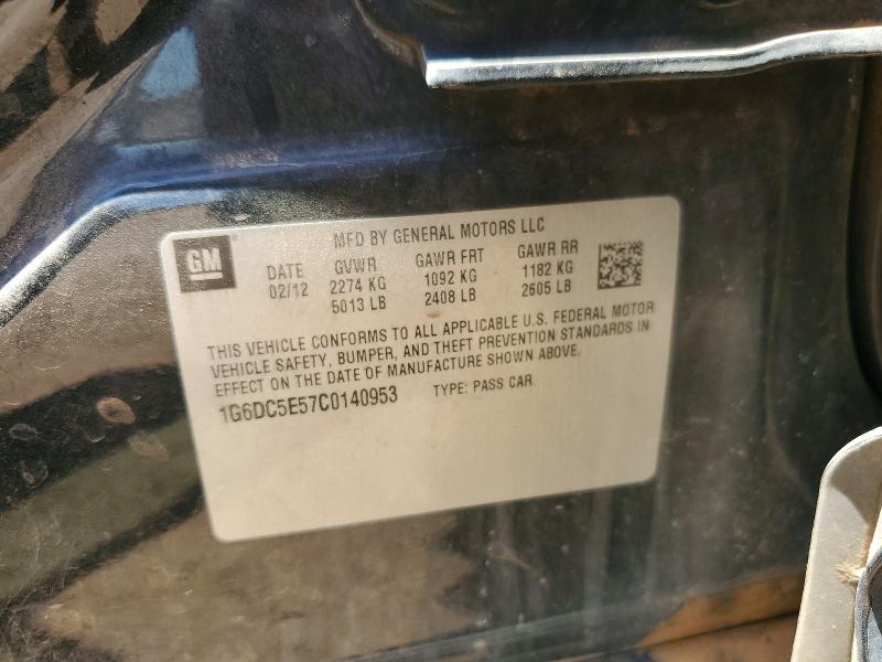 2012 Cadillac Cts მანქანა იყიდება აუქციონზე, vin: 1G6DC5E57C0140953, აუქციონის ნომერი: 60271066