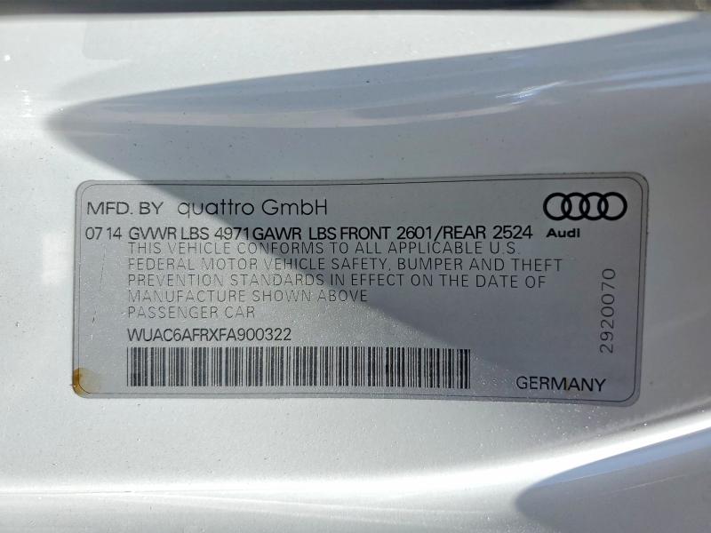 Aukcja sprzedaży 2015 Audi Rs5, vin: WUAC6AFRXFA900322, numer aukcji: 60720246