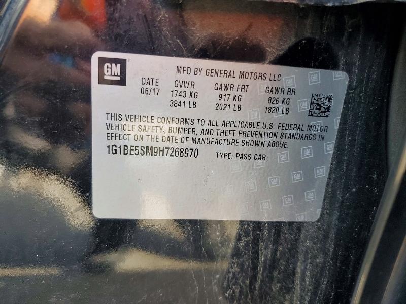 Продаж на аукціоні авто 2017 Chevrolet Cruze, vin: 1G1BE5SM9H7268970, номер лоту: 58970526