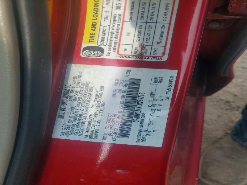 63136316 :رقم المزاد ، 3FAHP0JAXCR289713 vin ، 2012 Ford Fusion مزاد بيع