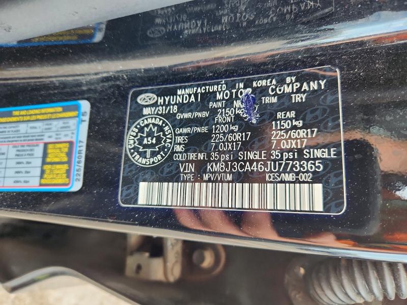 Продажа на аукционе авто 2018 Hyundai Tucson, vin: KM8J3CA46JU773365, номер лота: 59087336
