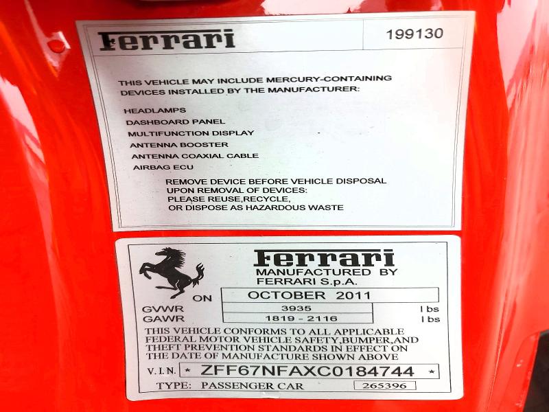 Aukcja sprzedaży 2012 Ferrari 458 Italia, vin: ZFF67NFAXC0184744, numer aukcji: 62913136