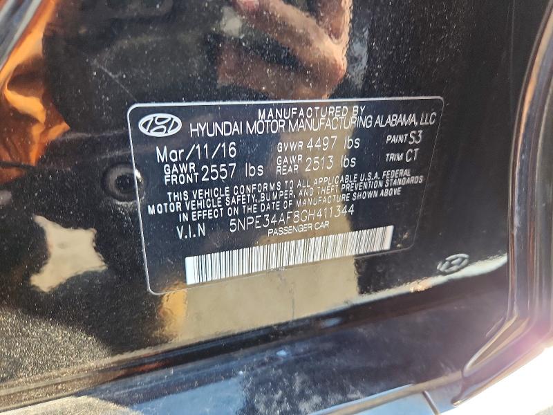 Aukcja sprzedaży 2016 Hyundai Sonata, vin: 5NPE34AF8GH411344, numer aukcji: 60190186