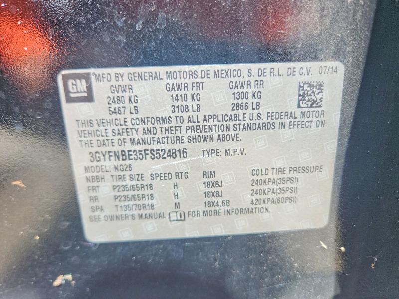 2015 Cadillac Srx მანქანა იყიდება აუქციონზე, vin: 3GYFNBE35FS524816, აუქციონის ნომერი: 61084896