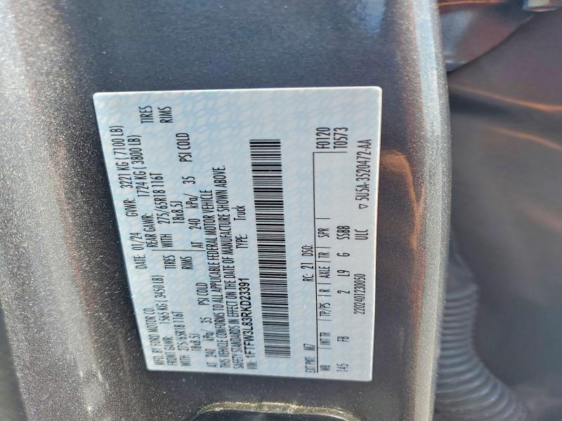 Продаж на аукціоні авто 2024 Ford F150, vin: 1FTFW3L83RKD23391, номер лоту: 60231866