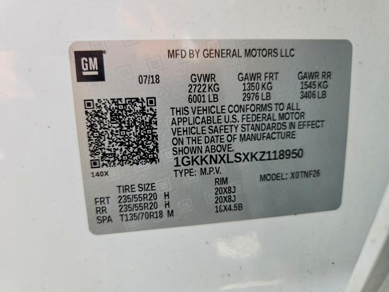 Aukcja sprzedaży 2019 Gmc Acadia, vin: 1GKKNXLSXKZ118950, numer aukcji: 61477146